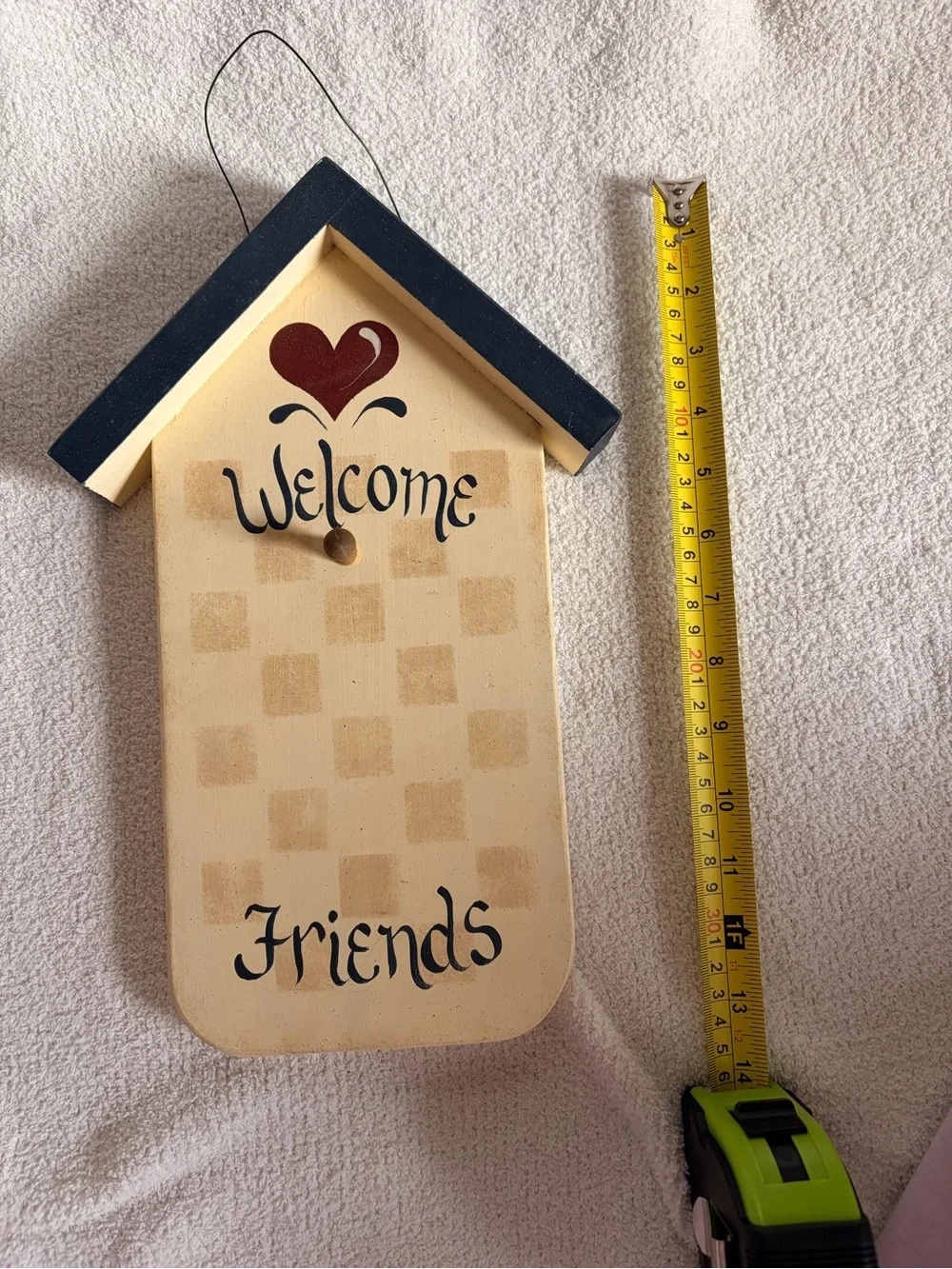 Welcome Friends Cream and Navy Wall Hanging